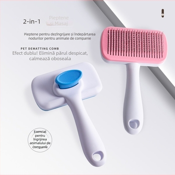 Pieptene pentru îngrijirea animalelor cu ace din oțel inoxidabil, formă pătrată, pentru câini mari — corp PP+ABS, marcă Cloud Butterfly