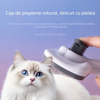 Pieptene pentru îngrijirea animalelor cu ace din oțel inoxidabil, formă pătrată, pentru câini mari — corp PP+ABS, marcă Cloud Butterfly