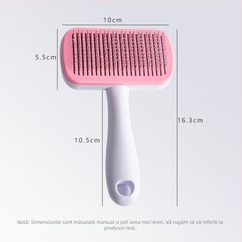 Pieptene pentru îngrijirea animalelor cu ace din oțel inoxidabil, formă pătrată, pentru câini mari — corp PP+ABS, marcă Cloud Butterfly