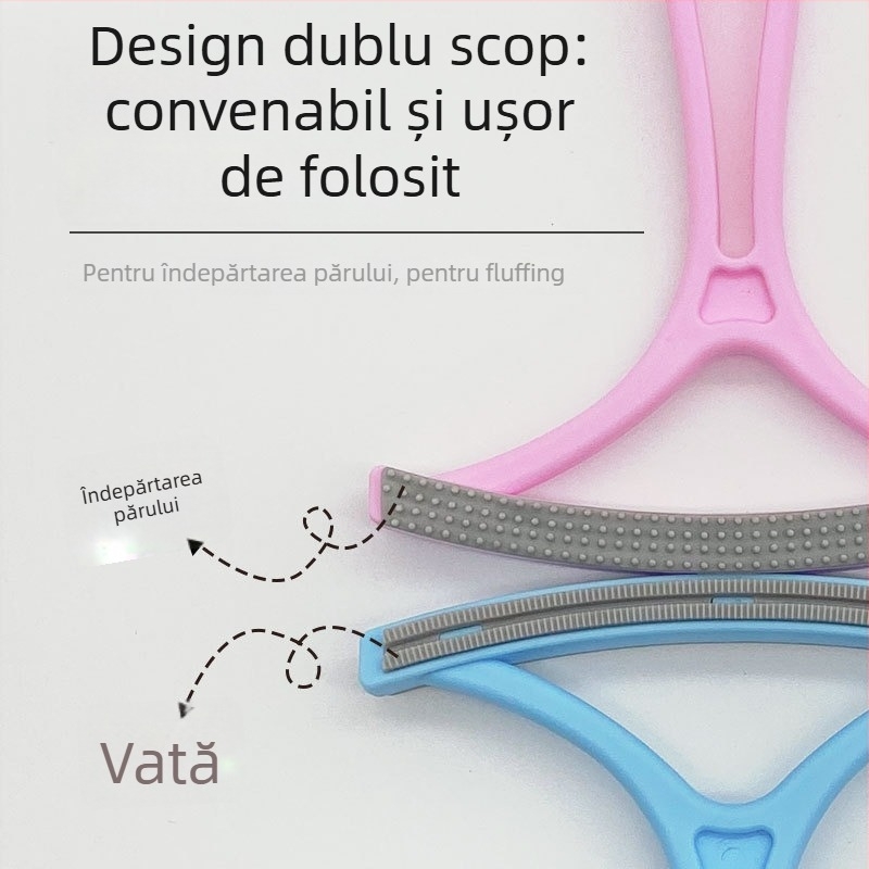 Yi chong Îndepărtător de păr pentru animale, design curbat, din plastic + TPR, pentru covoare, haine, canapele și paturi pentru animale