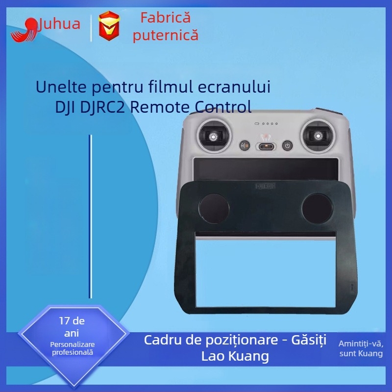 Protecție ecran DJI RC 2 – sticlă întărită, montaj rapid, unealtă de aplicare a filmului