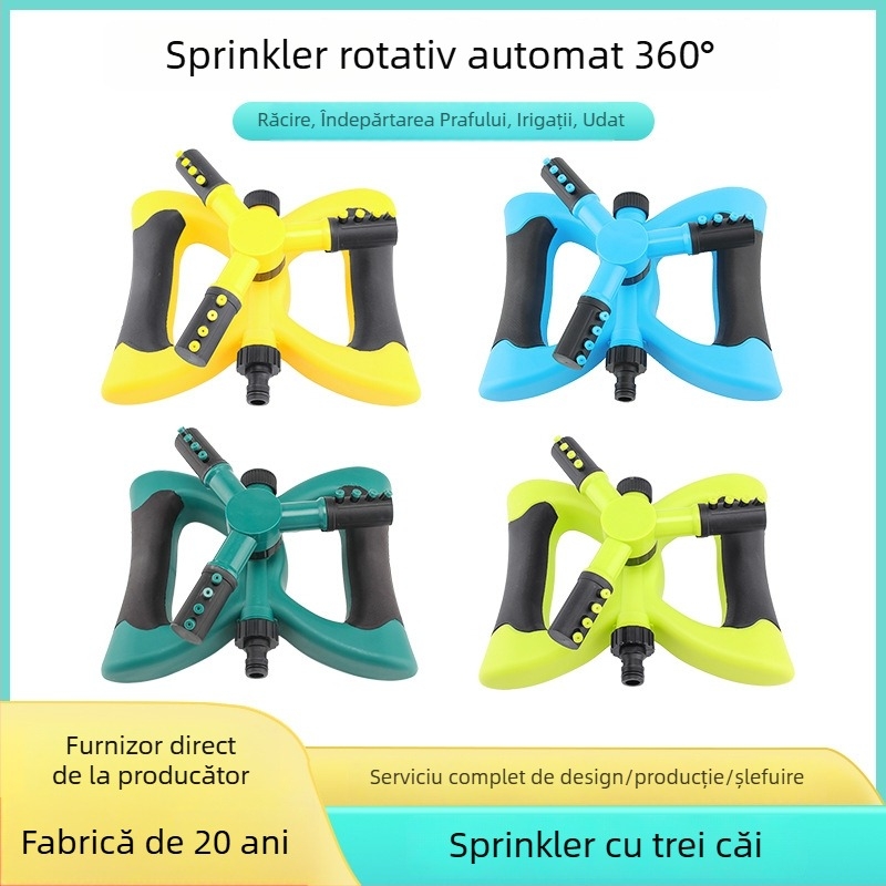 Sprinkler de grădină cu cap rotativ, rotire la 360°, duză de înaltă presiune