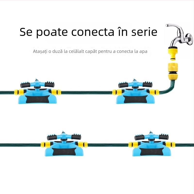 Sprinkler de grădină cu cap rotativ, rotire la 360°, duză de înaltă presiune