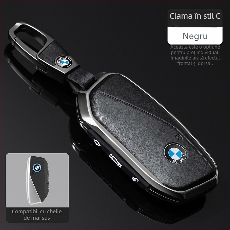 Carcasă de cheie BMW pentru seriile 1/3/5 și X3/X5 – aliaj de aluminiu, stil minimalist, personalizare disponibilă
