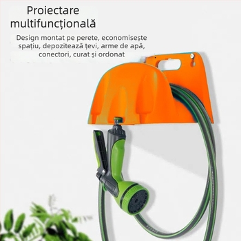 Raft de stocare pentru furtun pe perete din plastic pentru unelte de irigații și udare în grădină (Material: PP; Tip: suport pentru țevi de apă; Conectare: conectare rapidă; Aplicații: grădină de acasă, agricultură, spații verzi publice)