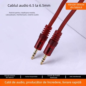 Cablu audio pentru amplificator de chitară — cupru fără oxigen, miez de cupru, construcție din cupru, conectori 6,35 mm