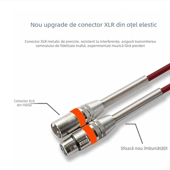 Cablu XLR pentru microfon, conectori de la masculin la feminin, conectori placați cu aur, conductor din cupru fără oxigen, ROHS