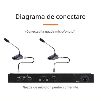 Cablu audio, microfon cu 8 nuclee, conector aviatic cu 8 pini pentru sisteme de conferințe, conectare bărbat-femeie / bărbat-bărbat, placat cu nichel, miez din cupru emailat, cupru fără oxigen, ROHS