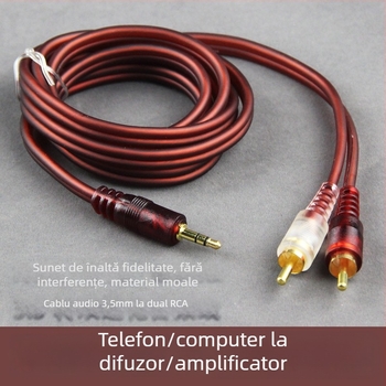 Shadow Fiber RCA3 cablu splitter audio 3.5mm către RCA dual cu conductor din cupru, certificat IS9001, etichetă privată licențiată