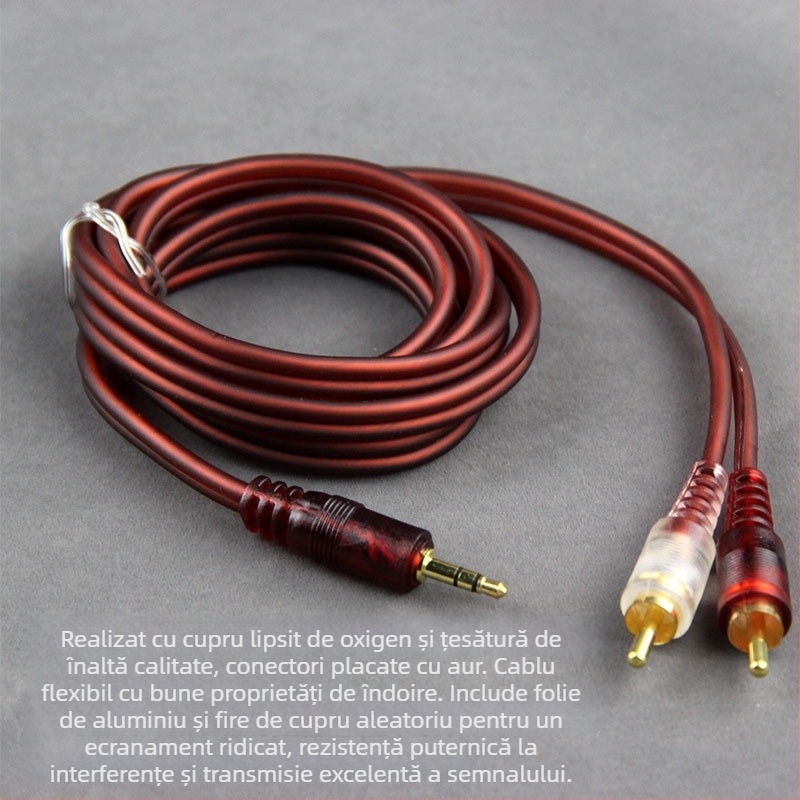 Shadow Fiber RCA3 cablu splitter audio 3.5mm către RCA dual cu conductor din cupru, certificat IS9001, etichetă privată licențiată