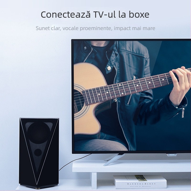 Weixun VAB-R09 cablu coaxial SPDIF audio cu conectori RCA, placat cu aur, OFC cupru, pentru PC