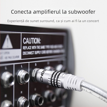 Cablu audio coaxial RCA pentru TV - QS6771, contacte placate cu aur, miez din cupru pur, conductor din cupru, inel magnetic activ