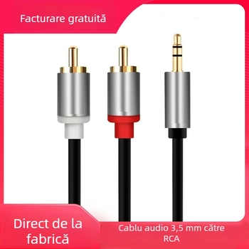 Cablu audio 3,5 mm către conectori RCA duali – 1 la 2 splitter pentru computer și telefon, greutate 100 g