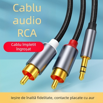 Jiawan RC1 cablu audio RCA, nucleu de cupru placat cu aur, sârmă de cupru pur, 3,5 mm la conector RCA stereo