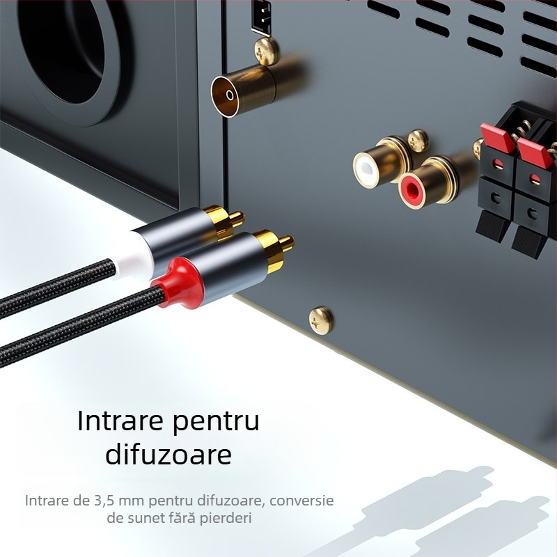 Jiawan RC1 cablu audio RCA, nucleu de cupru placat cu aur, sârmă de cupru pur, 3,5 mm la conector RCA stereo