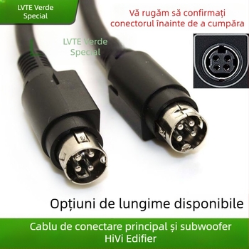 Cablu difuzor cu patru conductori pentru difuzoare principale și auxiliare, compatibil cu HiVi D1010 seria, R1700BT și Edifier R1600TIII