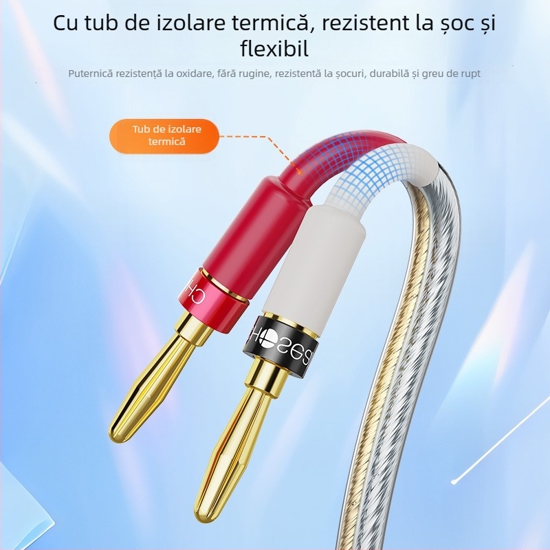 Cablu pentru difuzoare, miez din cupru placat cu aur, PVC izolație, certificat ISO 9001