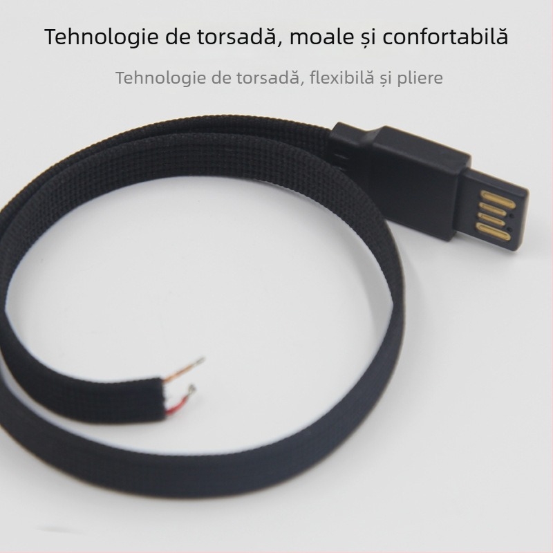 Cablu USB din nylon împletit, cu conectare dublă, pentru haine încălzite și echipamente fizioterapeutice (OEM, 2023)