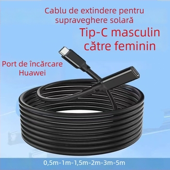 Cablu de extensie pentru monitorizarea solară, Type-C masculin–feminin, 1 m/3 m/5 m/10 m, cablu de alimentare