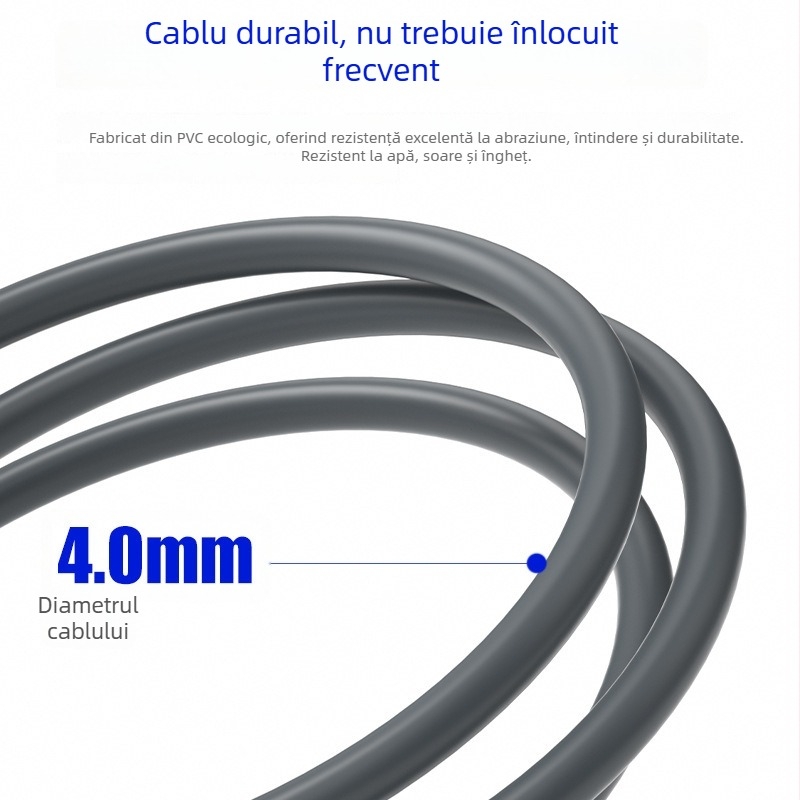 Cablu de extindere PD Type-C către DC5521, conector femelă, înaltă putere, lungime 0,5–30 m