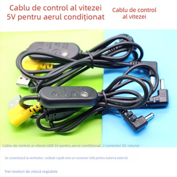 D02 cablu reglare viteză pentru haine cu aer condiționat, divizor 1 la 2, linie de control DC central 5V, lungime 1,12 m