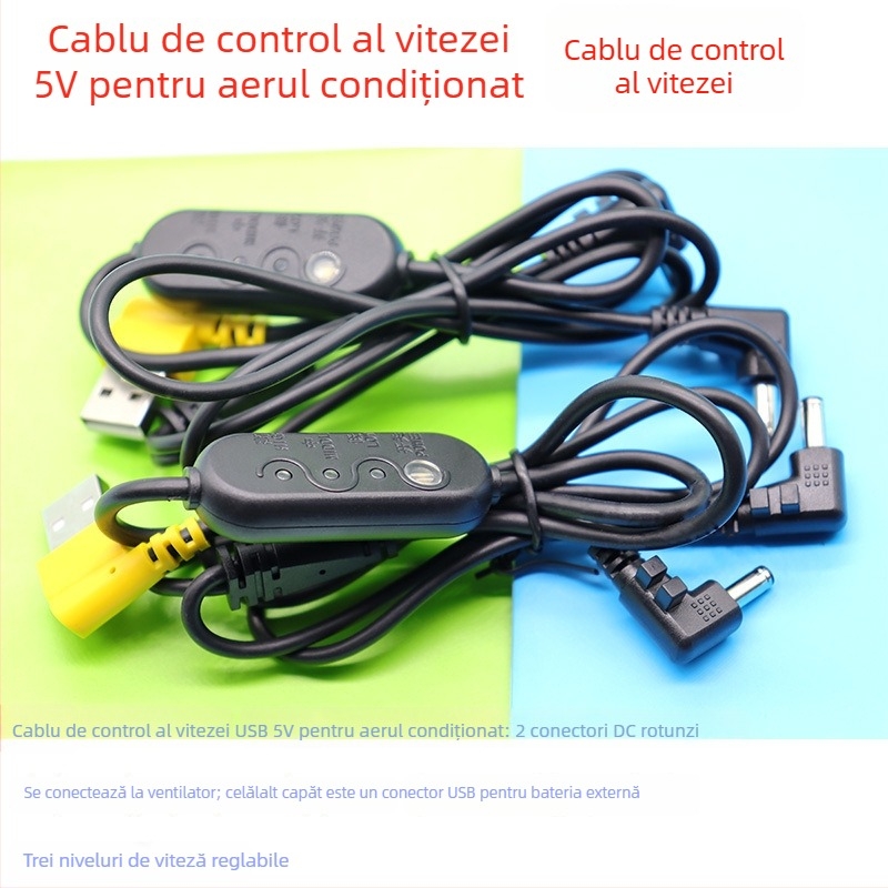 D02 cablu reglare viteză pentru haine cu aer condiționat, divizor 1 la 2, linie de control DC central 5V, lungime 1,12 m