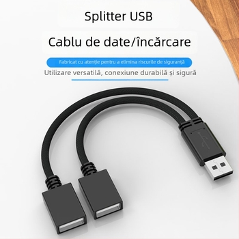 Cablu USB 2.0 de extindere 1 la 2, conectori masculin-feminin, transfer date și alimentare, model C22