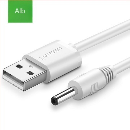 Cablu USB către DC 3,5 mm pentru alimentare și date, 5V, 1 m, OEM, compatibil cu lămpi de birou, dispozitive audio și ventilatoare mici, marca uldum