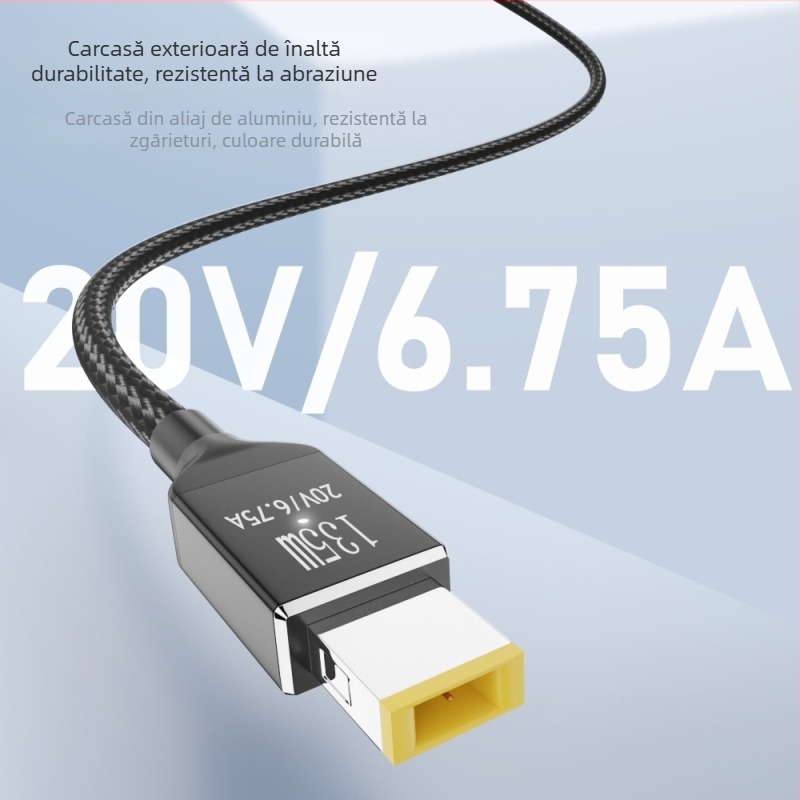 Cablu Type-C la portul pătrat Lenovo PD3.1, 2 m, 135 W, pentru seria Lenovo saver, OEM