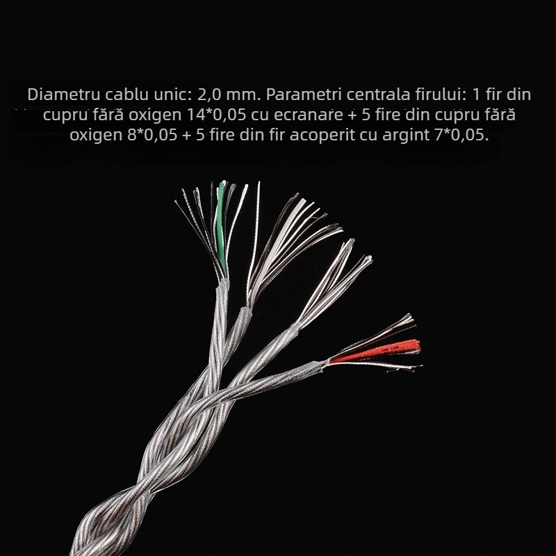 Cabluri de upgrade pentru căști pentru HD400 Pro, HD560S, HD598, HD599, M50X, M40X, M70X – nucleu din cupru placat cu argint, conductoare din cupru fără oxigen, ROHS certificat