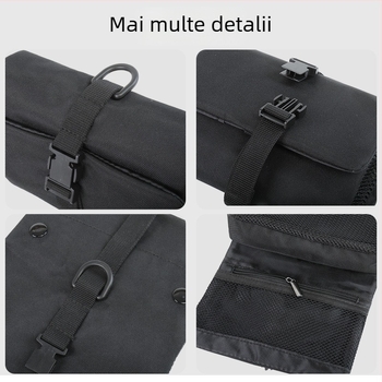 Geantă de călătorie pentru cosmetic cu cârlig detașabil, formă cub, nylon, stil japonez, organizator de machiaj multifuncțional