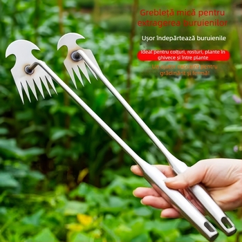 Set de grădinărit din trei piese: unelte de plivit, sapa, greblă; Material: oțel mangan; Brand: Jihui; Potrivit pentru alte operațiuni de grădinărit