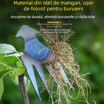 Set de grădinărit din trei piese: unelte de plivit, sapa, greblă; Material: oțel mangan; Brand: Jihui; Potrivit pentru alte operațiuni de grădinărit