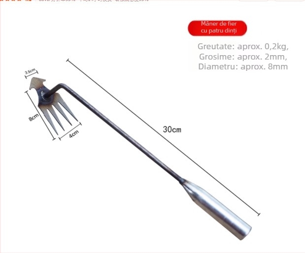 Set de grădinărit din trei piese: unelte de plivit, sapa, greblă; Material: oțel mangan; Brand: Jihui; Potrivit pentru alte operațiuni de grădinărit