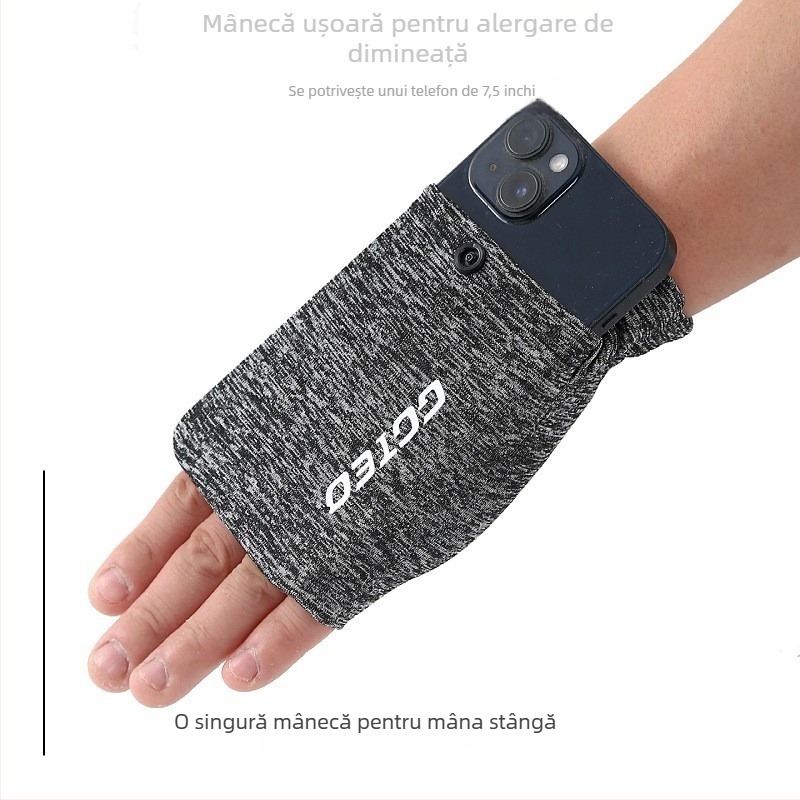 Geantă unisex pentru braț, pentru alergare, suport pentru telefon, buzunar pentru mănușă Ice-Silk
