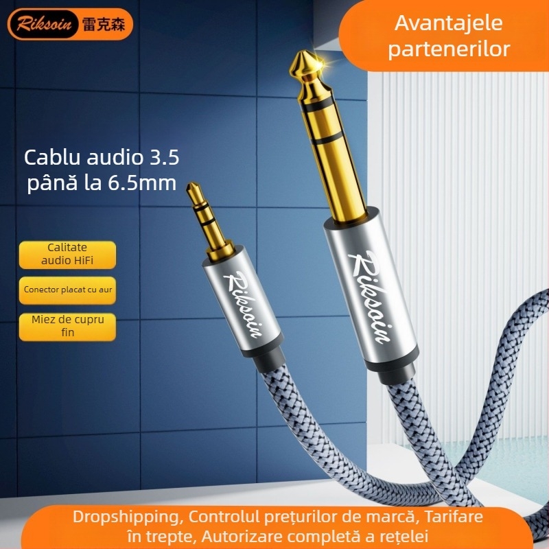Cablu audio Rexon, placat cu aur, miez din cupru fără oxigen, pentru dispozitive digitale, CCC certificat