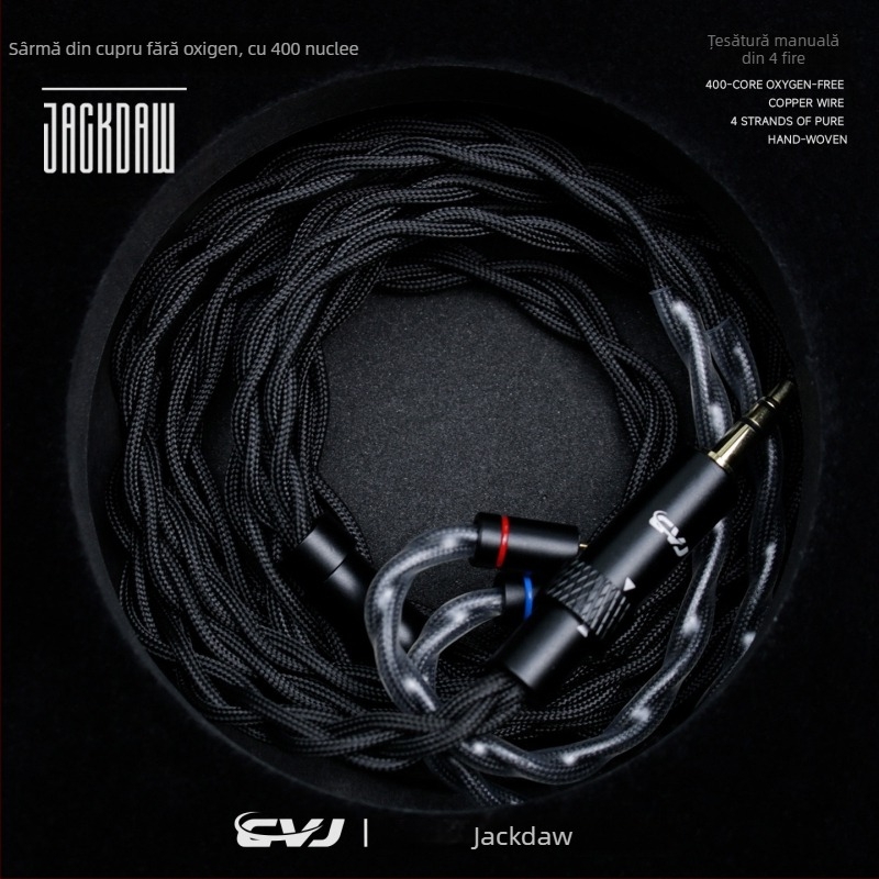 Cvj Magpie Cablu audio tricotat manual, dual-core, 400 fire din cupru fără oxigen, conectori 3.5 mm și 4.4 mm