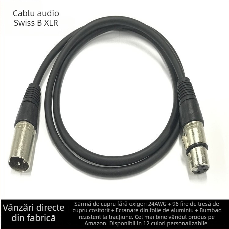 Cablu XLR masculin-feminin pentru DMX512 iluminare scenică, cablu audio pentru microfon și mixer