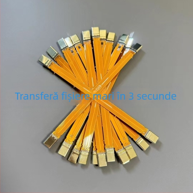 Cablu FPC flexibil Thunderbolt 4 cu conector Type-C dublu, 24 nuclee, 240W, versiunea 4.0