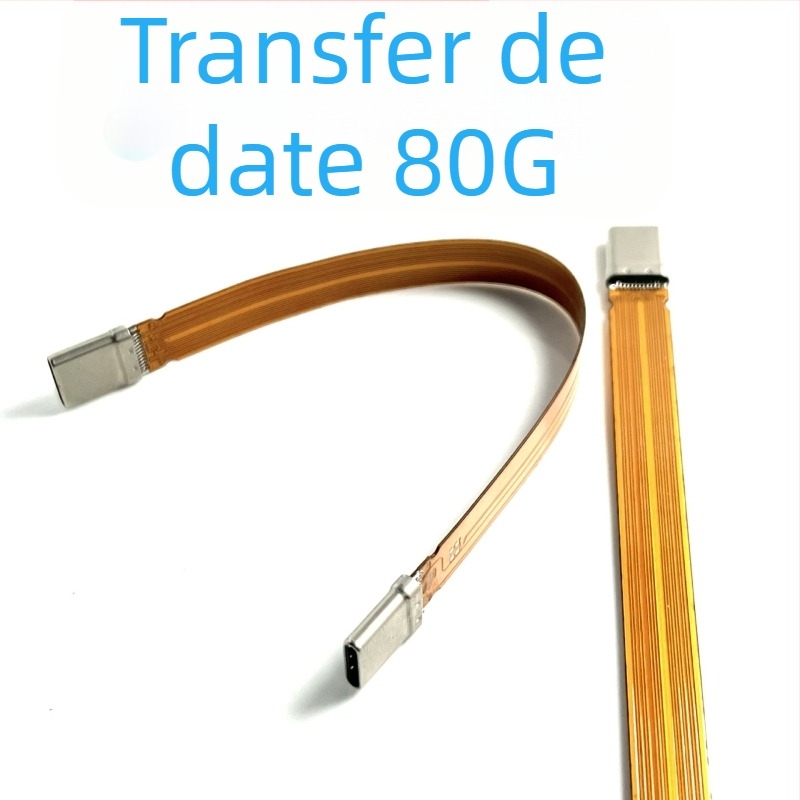 Cablu FPC flexibil Thunderbolt 4 cu conector Type-C dublu, 24 nuclee, 240W, versiunea 4.0