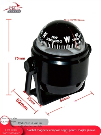 Busolă auto, magnetică marină, luminoasă, cu precizie înaltă, reglabilă