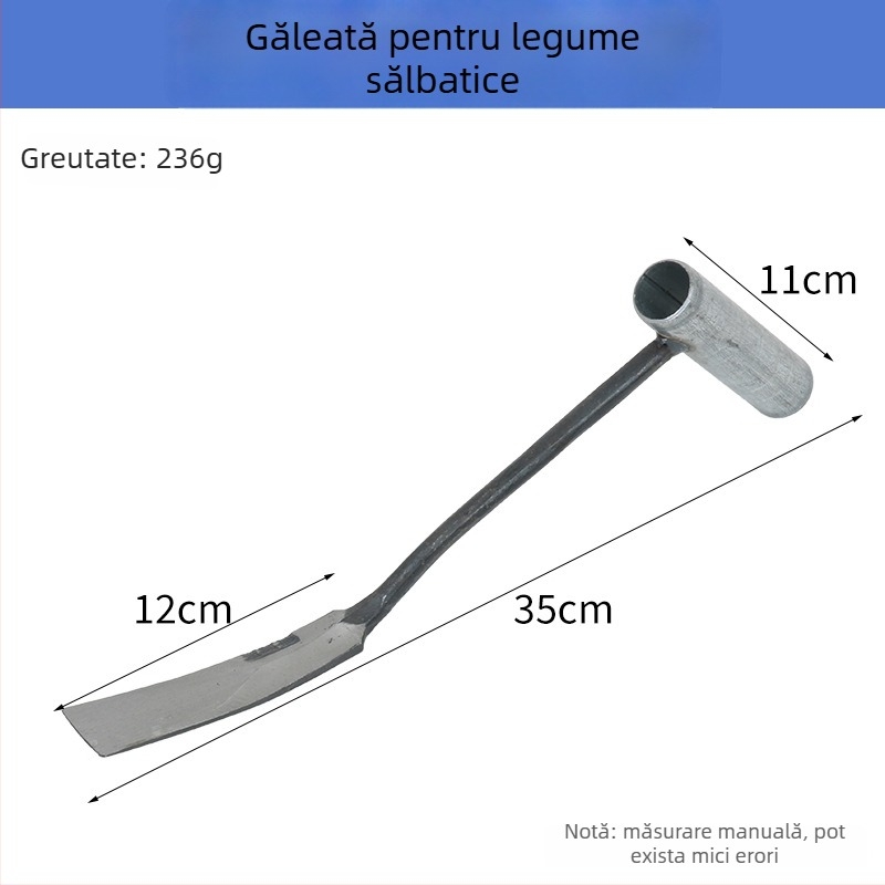 Mică lopată de grădină pentru săparea legumelor sălbatice, plivire, plantarea de usturoi și flori, eliminarea rădăcinilor