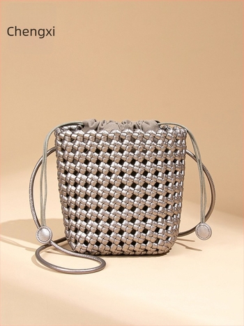 Geantă tip găleată din nailon, stil urban simplu, formă găleată, buzunar intern cu fermoar, căptușeală de poliester — Chengxi Leather Goods