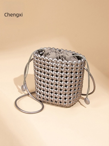 Geantă tip găleată din nailon, stil urban simplu, formă găleată, buzunar intern cu fermoar, căptușeală de poliester — Chengxi Leather Goods