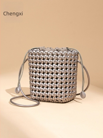 Geantă tip găleată din nailon, stil urban simplu, formă găleată, buzunar intern cu fermoar, căptușeală de poliester — Chengxi Leather Goods