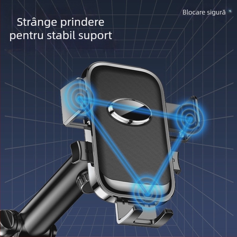 Suport universal pentru telefon auto pentru gură de ventilație, cârlig spiral inversat, montaj Snap-On, suport navigație multi-funcțional, personalizabil