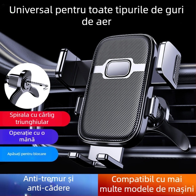 Suport universal pentru telefon auto pentru gură de ventilație, cârlig spiral inversat, montaj Snap-On, suport navigație multi-funcțional, personalizabil