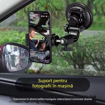 Suport de telefon pentru mașină cu ventuză, universal, pentru navigare și înregistrare video