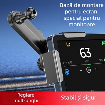 DP01 Suport pentru telefon auto pentru bord – montaj tip clip, cap de bilă de 17 mm, fără alimentare, clip pentru navigarea panoului central
