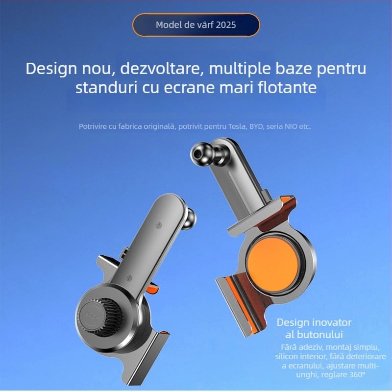 DP01 Suport pentru telefon auto pentru bord – montaj tip clip, cap de bilă de 17 mm, fără alimentare, clip pentru navigarea panoului central